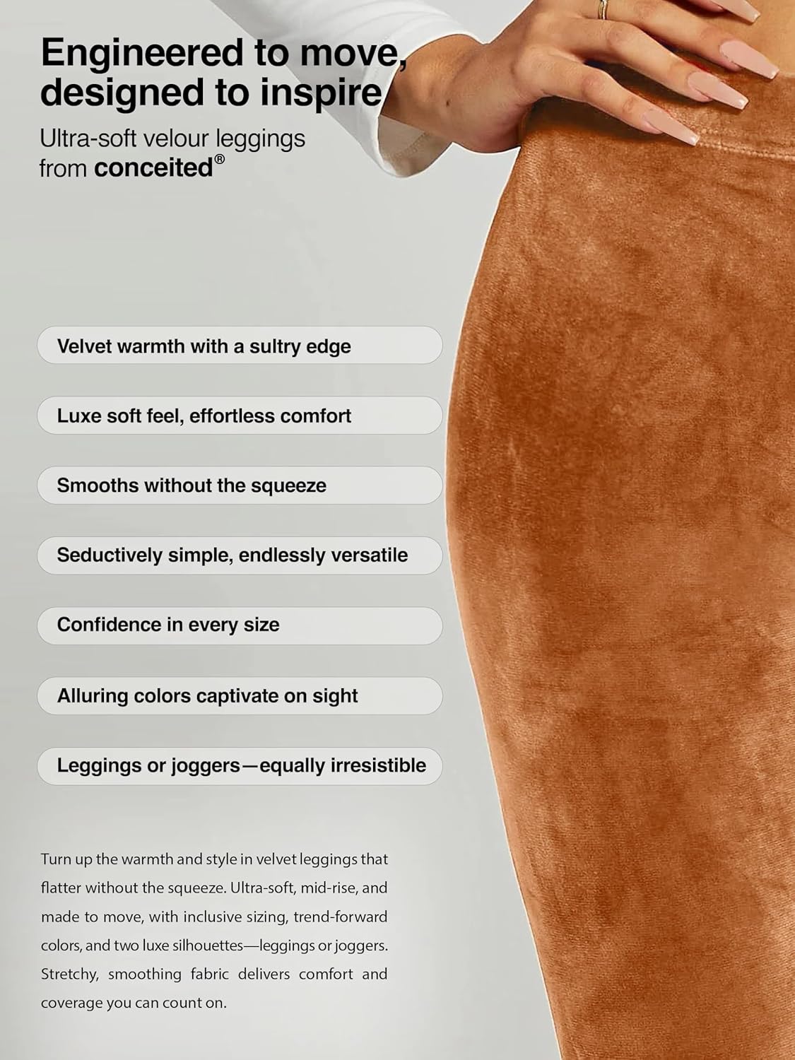 Conceited Luxe Leggings – Velvet or Vegan Leather (Plus Size Available) - Image 4