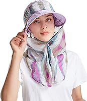 Vista 35 de icolor Sombreros de sol para mujer, protección solar UPF 50, sombrero de verano al aire libre, visera con solapa, sombrero de cola de caballo, Marrón