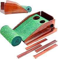 Vista 1 de Putting Green Indoor with Three-Level Adjustable Incline, Auto Ball Return - Easy to Fold Solid Wood Base, Golf Training Aid for Home, Office