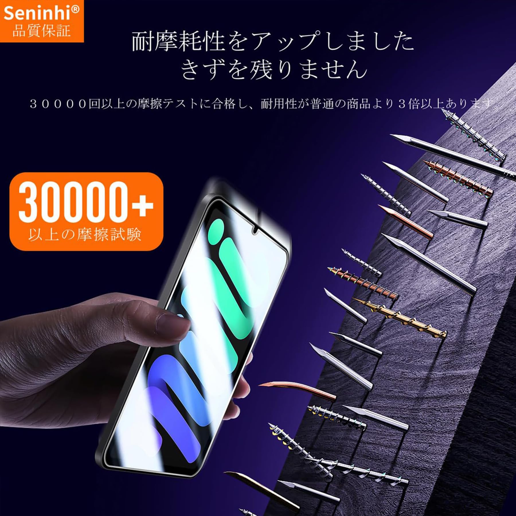 Amazon | 対応 iPad mini 7 / mini 6 ガラスフィルム ガイド枠付き 【2
