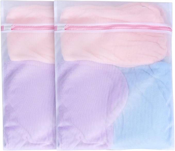 AKHTART 2 Pcs Medium Mesh Laundry Bags, Delicate Laundry Bag with Zips