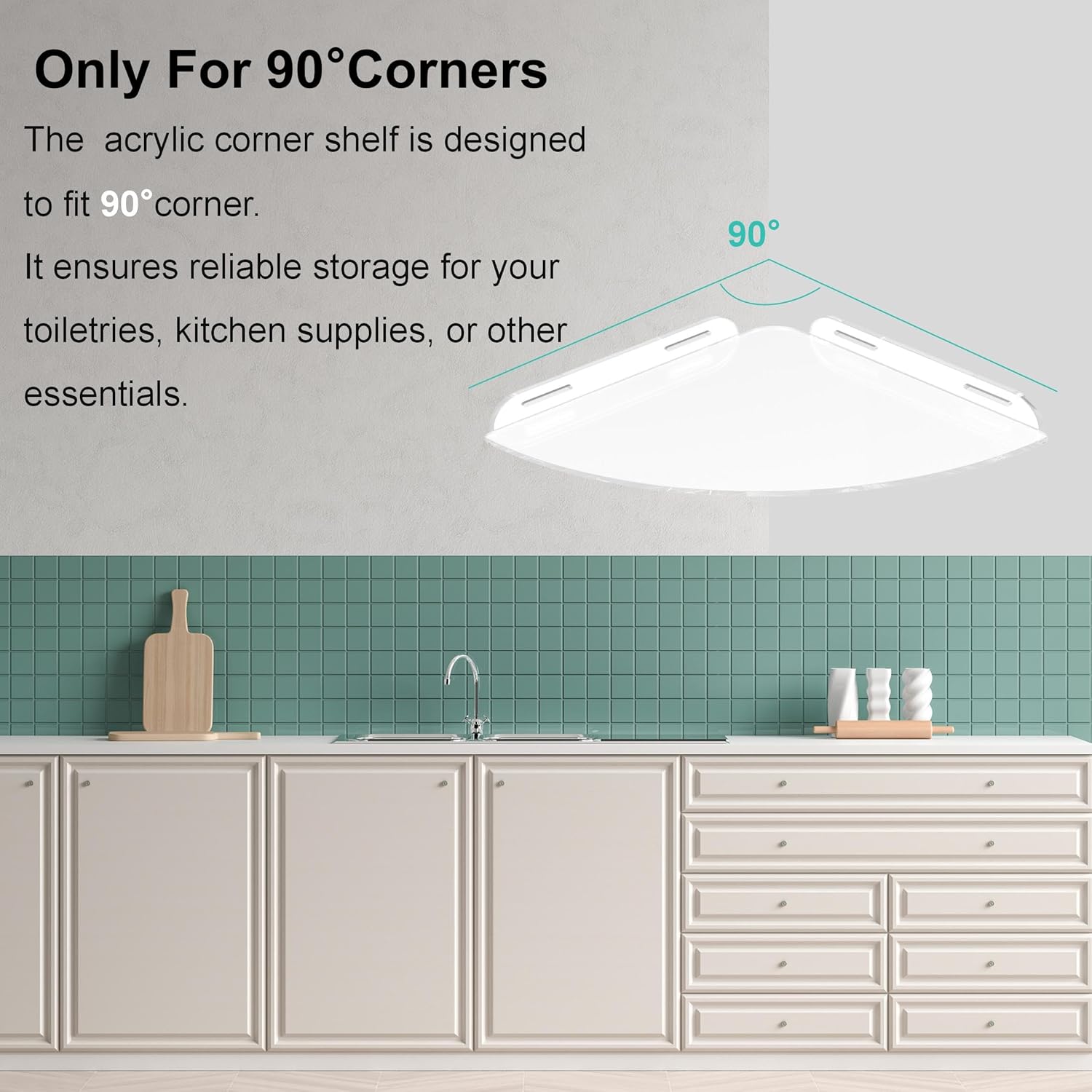 Corner Shelves Wall Mounted Home Decor Floating Shelves (Clear) - Image 7