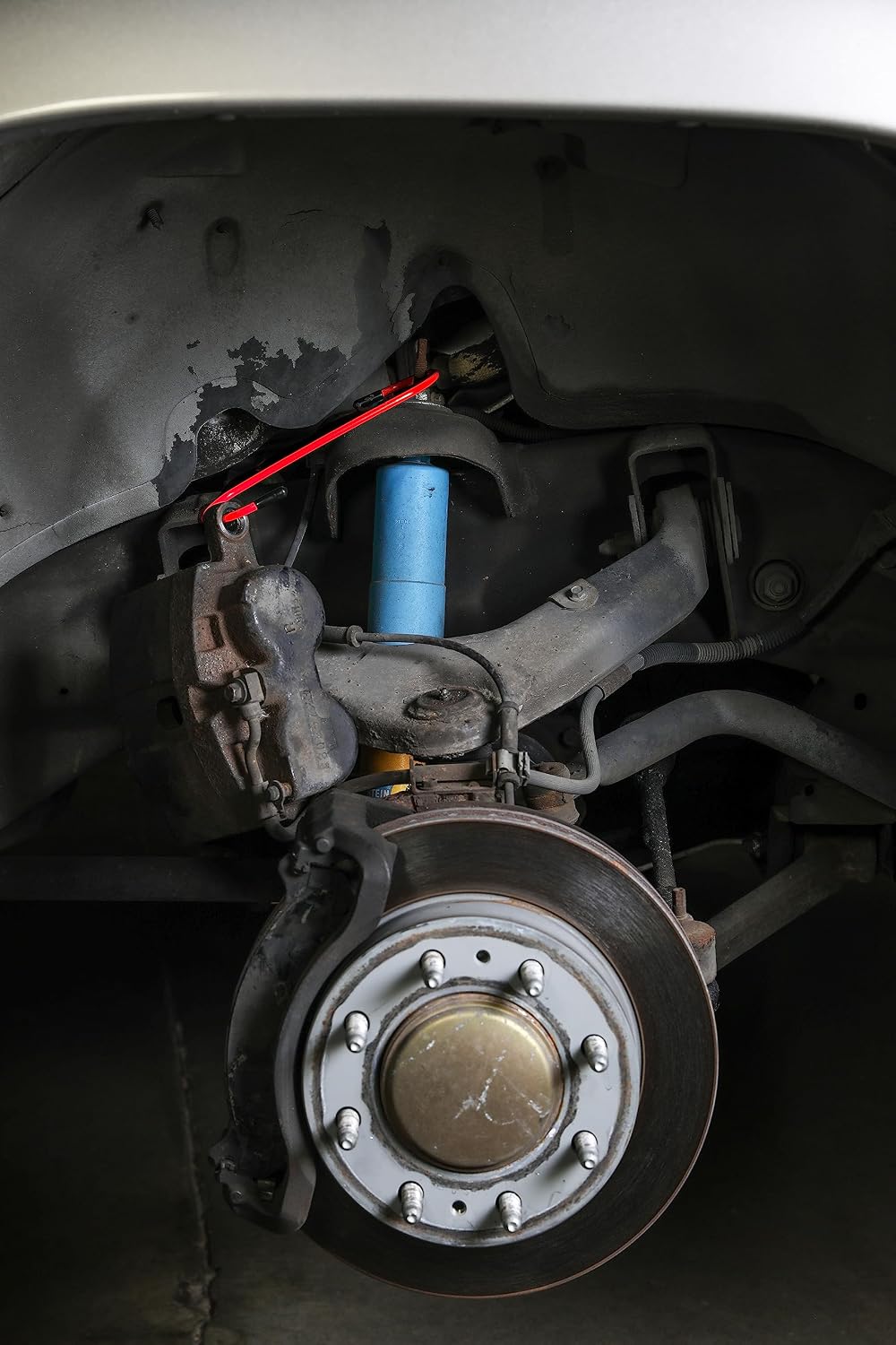 ARES 18061 4-Pc Red Brake Caliper Hanger Set - Rubber-Tipped Hooks