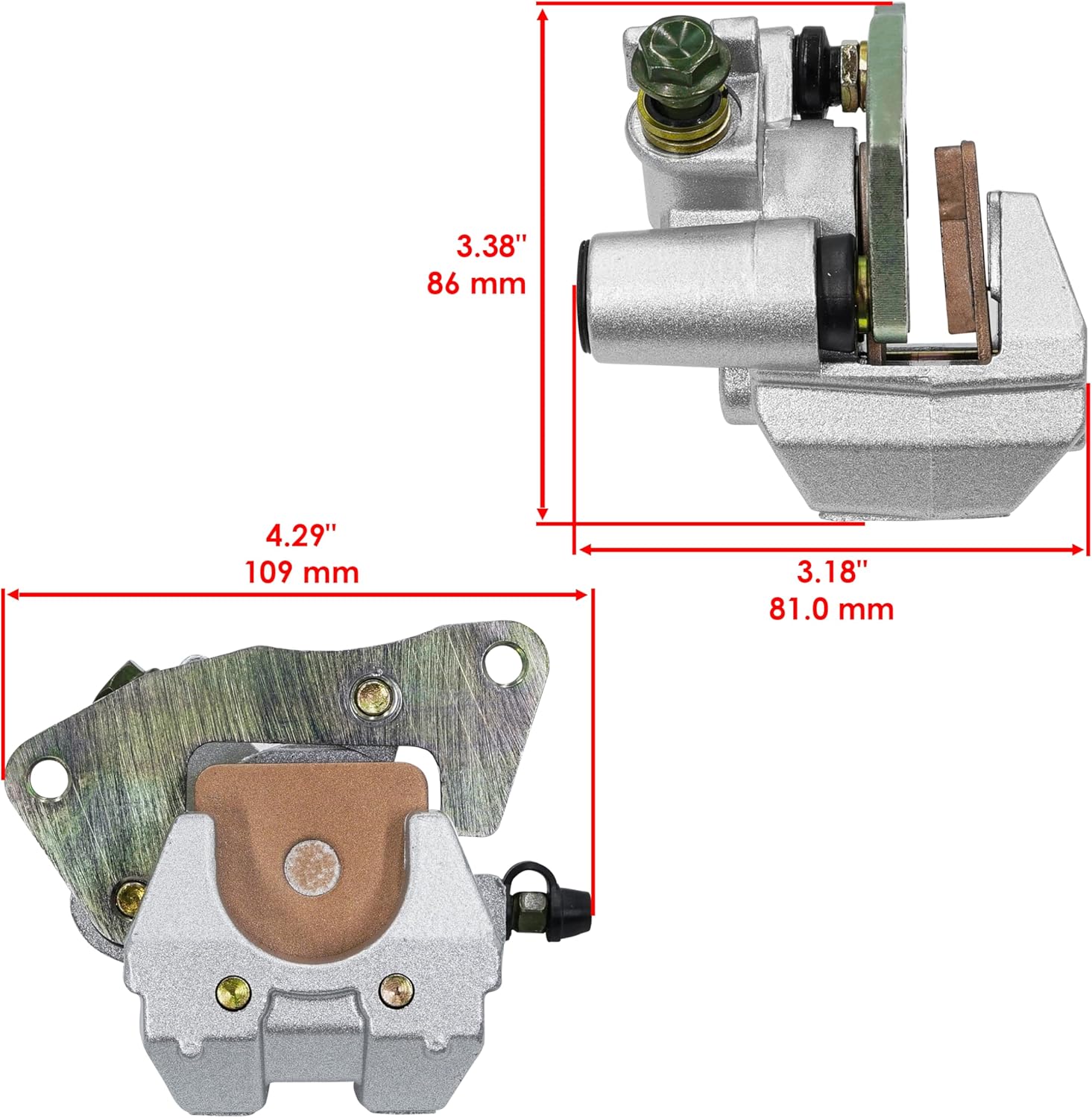 Caltric Front Right & Left Brake Caliper Compatible with Yamaha Grizzly 600 YFM600FWA 98-02 4WV-2580U-00-00 4WV-2580T-00-00