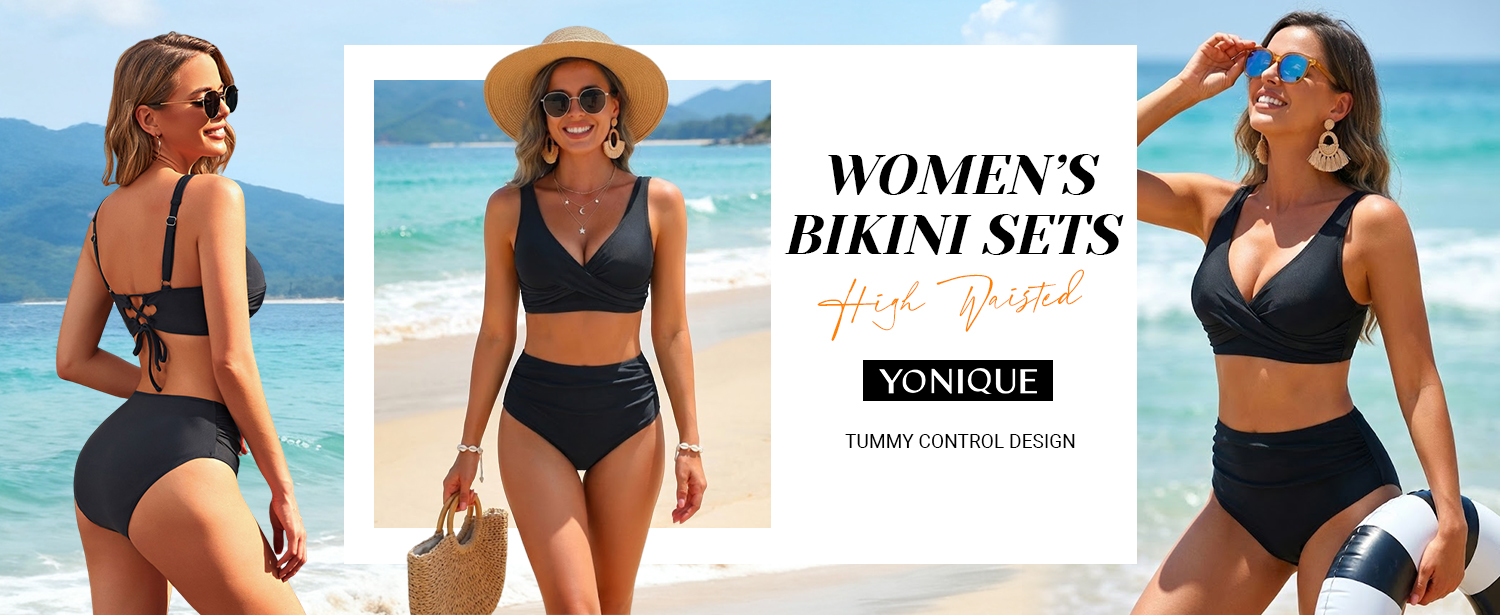 Tweedelige Halterbikini met Hoge Taille en V-Hals - Yack saint