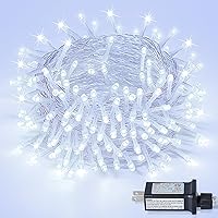 Vista 10 de Cadena de 200 luces LED de 98 pies, impermeables con 8 modos con memoria, fuente de alimentación certificada por UL de 30 V para el hogar, jardín