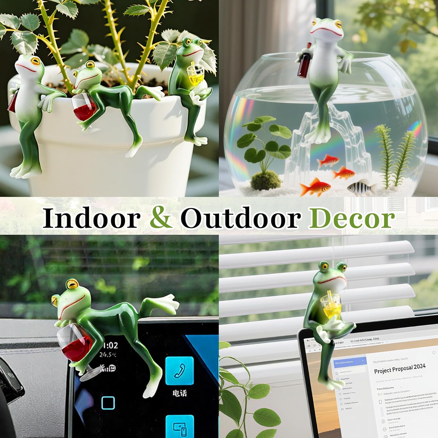 Garden Frog Statues – Funny Outdoor Figurines for Yard, Patio, Lawn, Indoor Decor – Cute Animal Ornaments & Plant Hangers – Birthday for Women (3 Pack) - Image 5