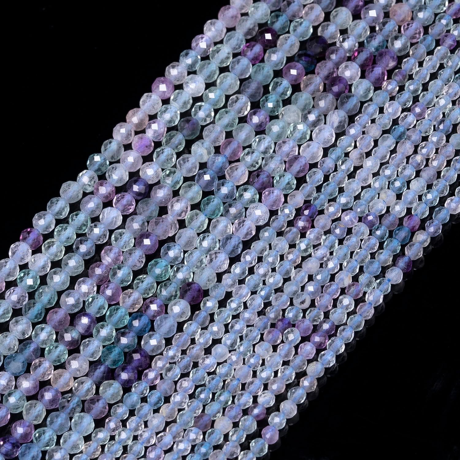 3mm 120pcs Natural Colorful Fluorite Beads, Songxi Small Faceted Round Loose Gemstone Beads for Jewelry Making, DIY Art and Craft, Bracelet for Necklace (1 Strand) - Image 9