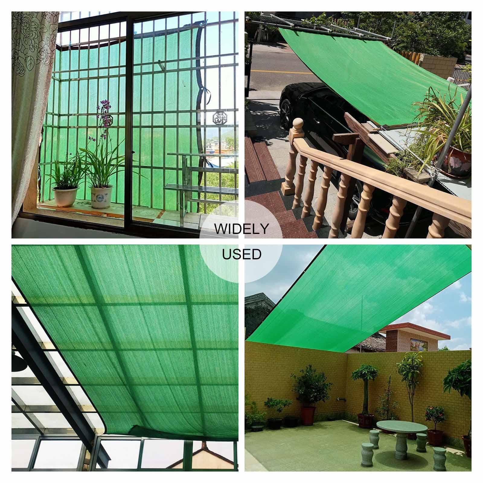 Tela De Sombreo Para Plantas,Malla De Sombreo Verde 2×2m 2×3m 2×6m 3×3m 3×4m 4×5m,Red De Sombra De Jardín,Con Ojales,Vela De Sombra,Lona De Malla Sombreadora,Transpirable,Green-6x8m(19.7*26.2ft)