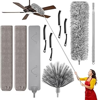 9-in-1 Professional Duster Kit: 100-Inch Pole, Cobweb, and Flat Gap Cleaner