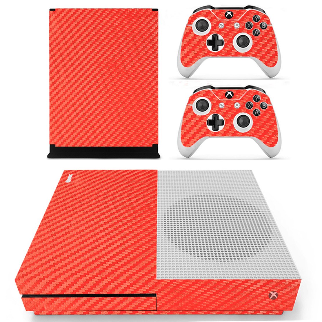 DOTBUY Vinyl Decal Full Body Skin Sticker For Microsoft Xbox One S Console And 2 Controllers And Kinect 2.0 (Carbon Fiber Black) — view 12