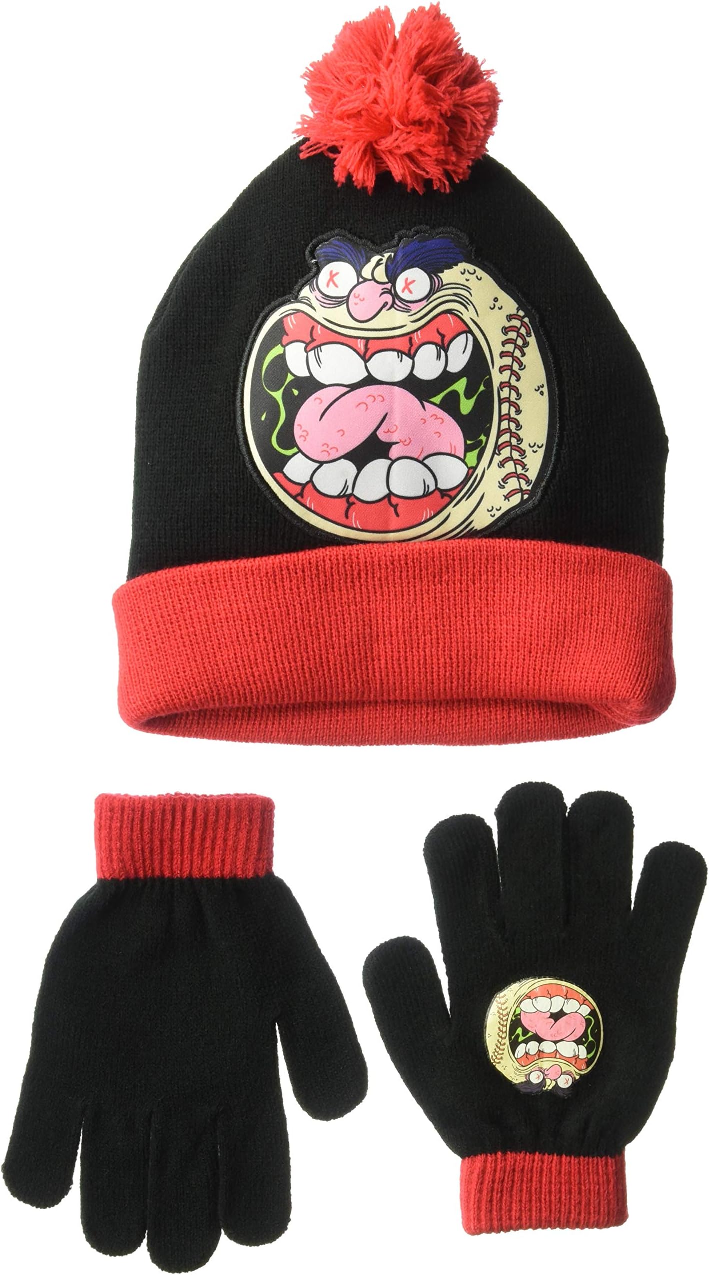 Concept One Madballs Big Boy's Madballs Screamin' Meemie Winter Beanie and Glove Set Hat, Heather Grey, Size, Heather Grey, Size