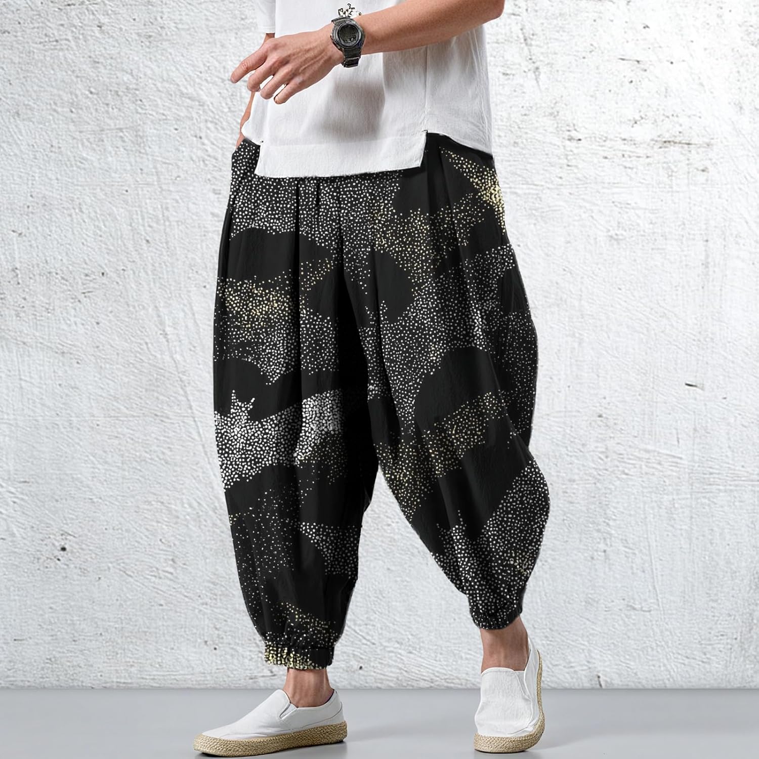 Relax Wide Leg Pants Hippy Boho Pants Men Hip Hop Street Casual Sports Trousers for Men Plus Size 2025 Baggy - Image 2