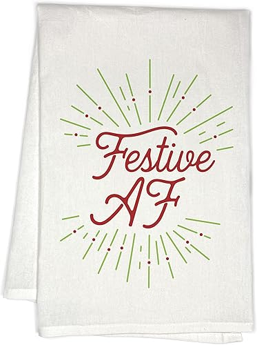 Festive AF - Toalla de mano de cocina navideña