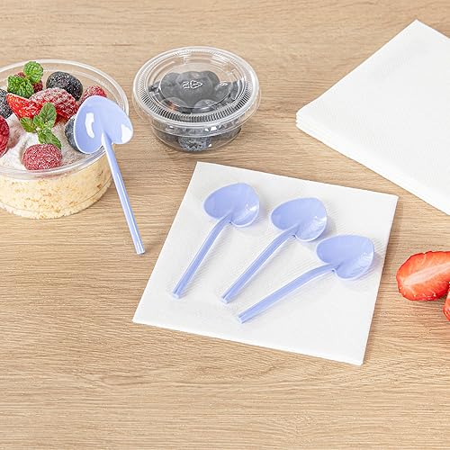 Miniatura 7 de Restaurantware Cucharas de corazón de 3.5 x 1.25 pulgadas, 100 mini cucharas de plástico desechables en forma de corazón, para postres, cucharas de