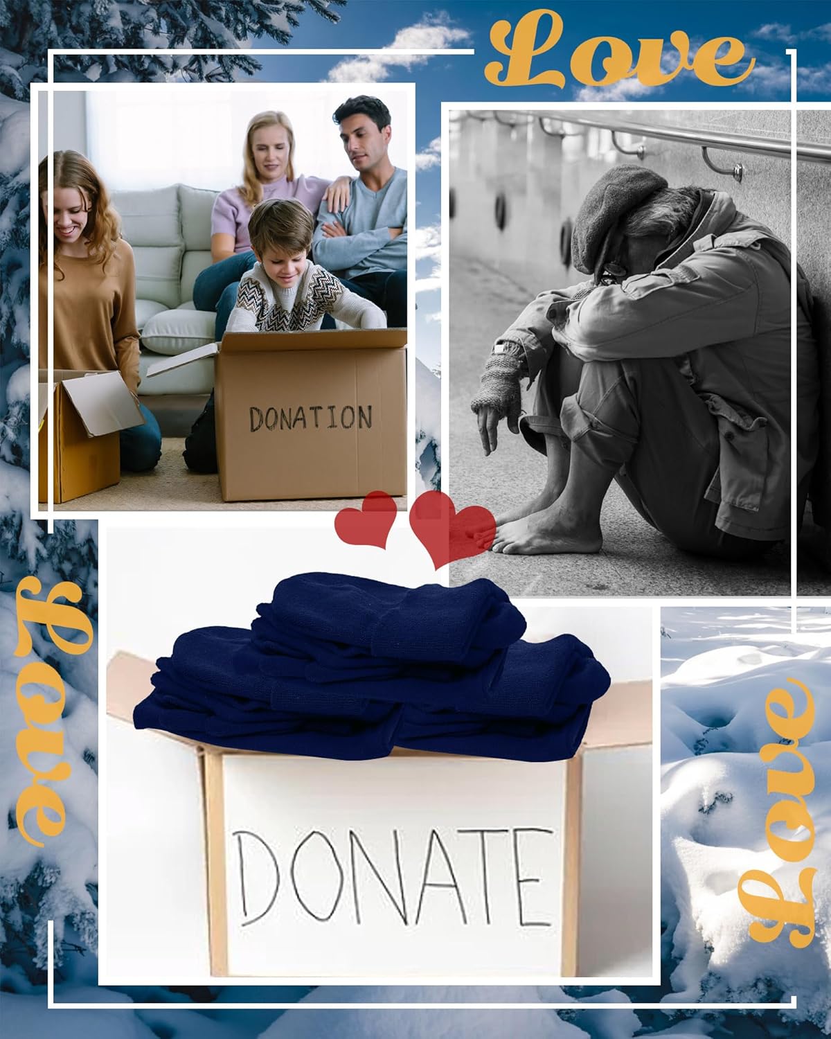 48 Pcs Homeless Care Package Supplies Bulk Winter Wholesale Beanie Fleece Neck Warmer Glove Socks Sets for Men Women - Image 6