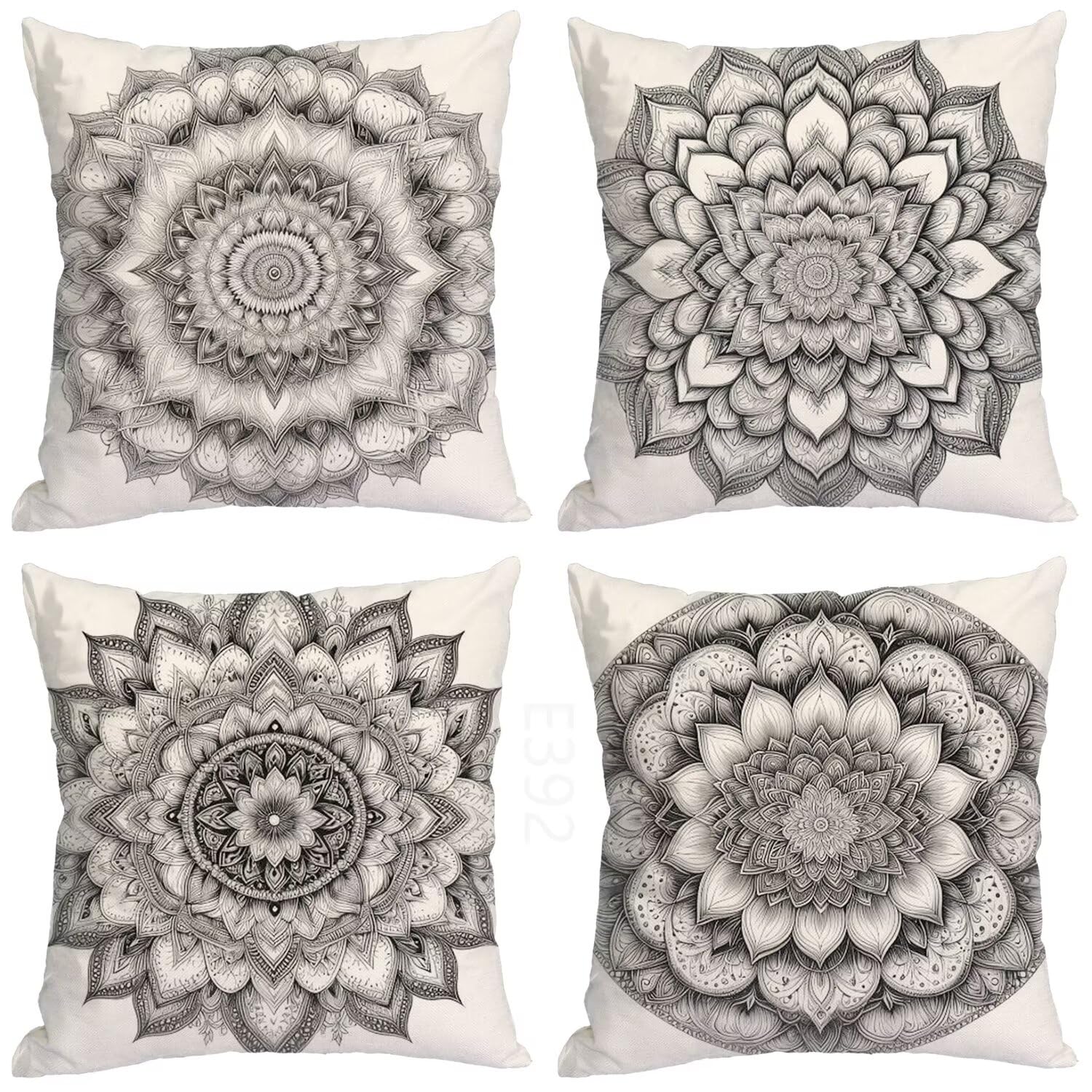Moderno Federe Cuscini Divano 50x50cm,4 Pack retrò Estate Esterno Cuscini per Divano,Doppio Lato Quadrato Morbido Cuscini Divano,per Divano Soggiorno Sedia Autunno Dekoration Cuscino,Regali LY-392