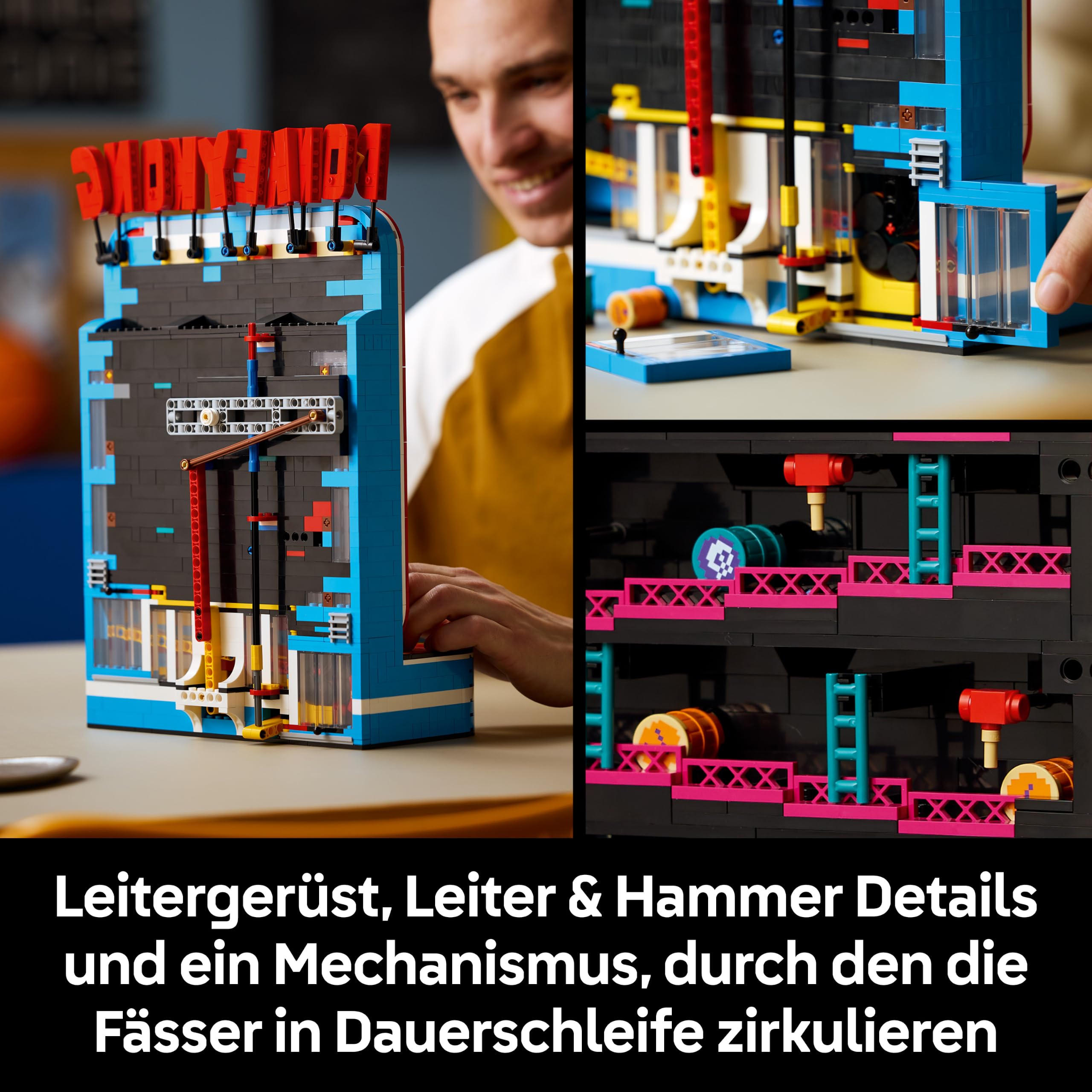 LEGO Super Mario Donkey Kong Arcade - Interaktives 3D Modellbau für Erwachsene mit Joystick & Fässer für Retro Zimmer Deko - Sammelbarer Gaming Fanartikel - Geschenk für Gamer ab 18 Jahren - 72051