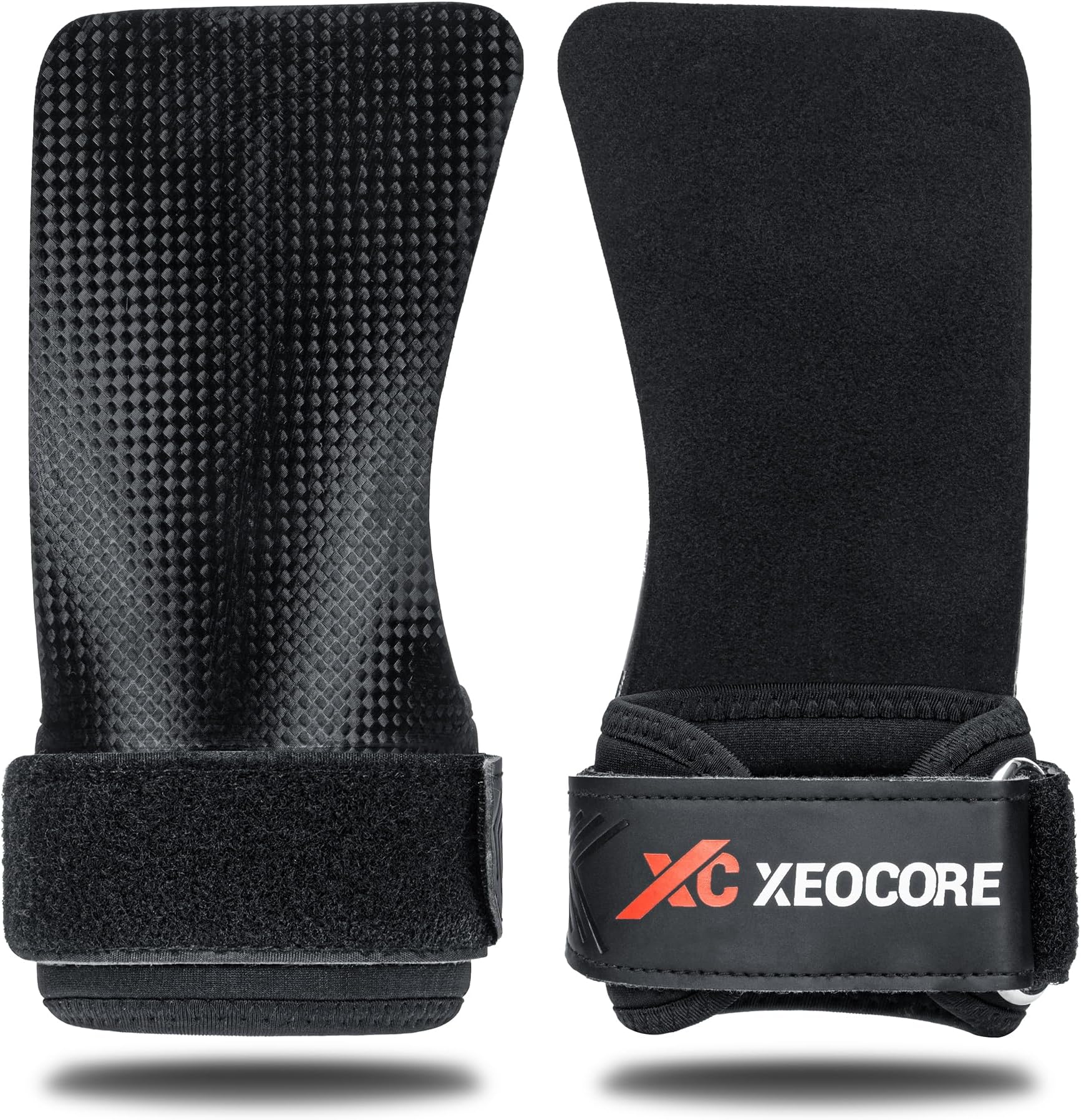 Pro Chalkless Hand Grips, Cross Fit Grips, Pull Up Grips, Weightlifting Grips, Gymnastics Grips. Protects Against Tears & Blisters. Premium Enhanced Grip - Comfortable Wrist Support