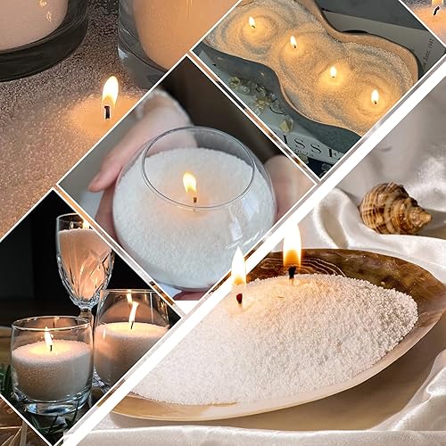 Miniatura 5 de NICEME Cera de vela blanca perlada para hacer velas de bricolaje, 26 onzas de arena de vela en polvo personalizada, cuentas de cera vertible
