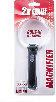 Carson Çerçevesiz LED Aydınlatmalı Büyüteç ve Taşıma Çantalı (RM-95)