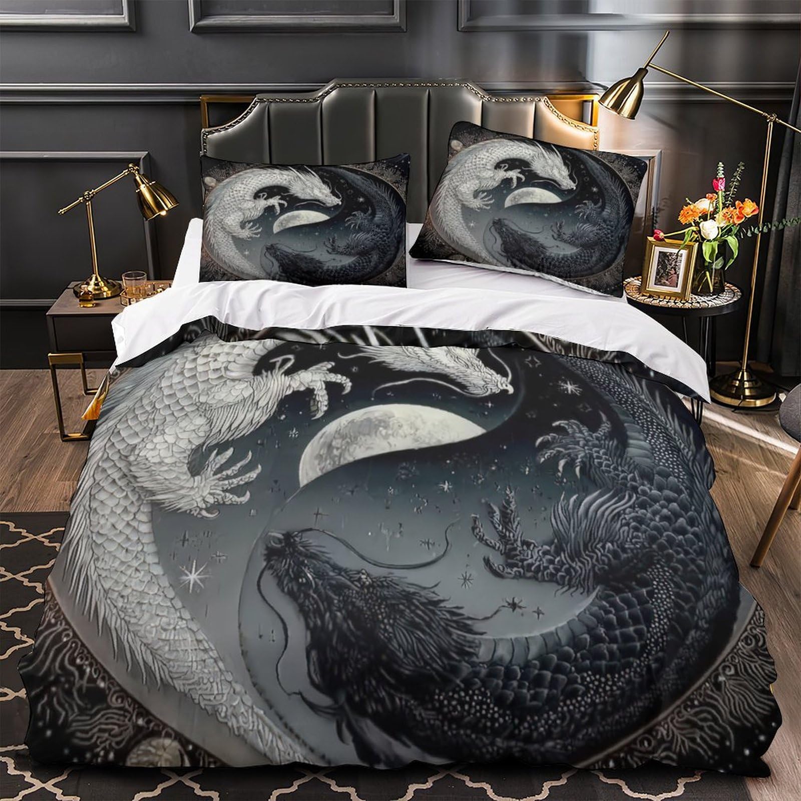 Housse de couette dragon mythique pour chambre d'ado dynamique
