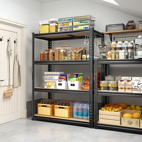 Vista 7 de 4-Tier Storage Shelves, 1604LBS Adjustable Pantry Shelves, Metal Shelving Unit for Kitchen, Pantry, Closet, Laundry, Garage, 15.76" D × 31.56" W ×