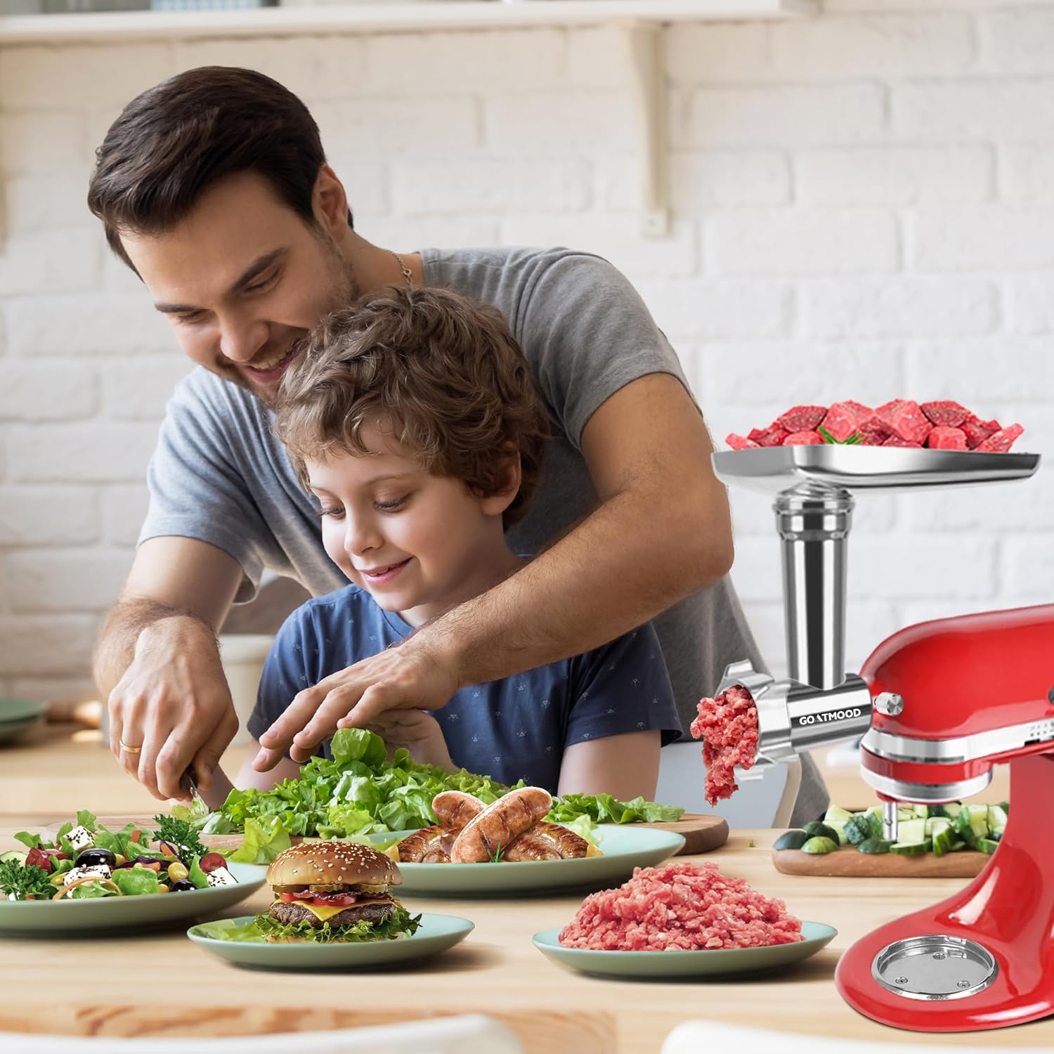 Meat Food Grinder Attachment Compatible with KitchenAid Stand Mixers, Food Grinder for Meat Grinder Attachment, Meat Grinder, Sausage Stuffer