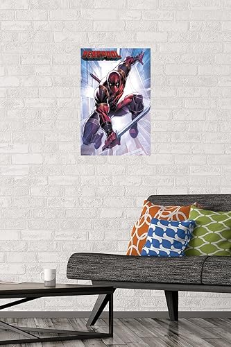 Miniatura 55 de Trends International Marvel Comics Deadpool - Póster de pared de ataque, 22.375 x 34 pulgadas, versión enmarcada en negro Versión enmarcada Barnwood
