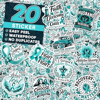 20PCS Recovery Support Sticker Bundle Inspirational Healing Journey Decals | Positive Mental Wellness Stickers for Laptop Water Bottle Journal Planner Self Growth Motivation Gift Set