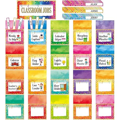 Class Jobs Bulletin Board Pockets