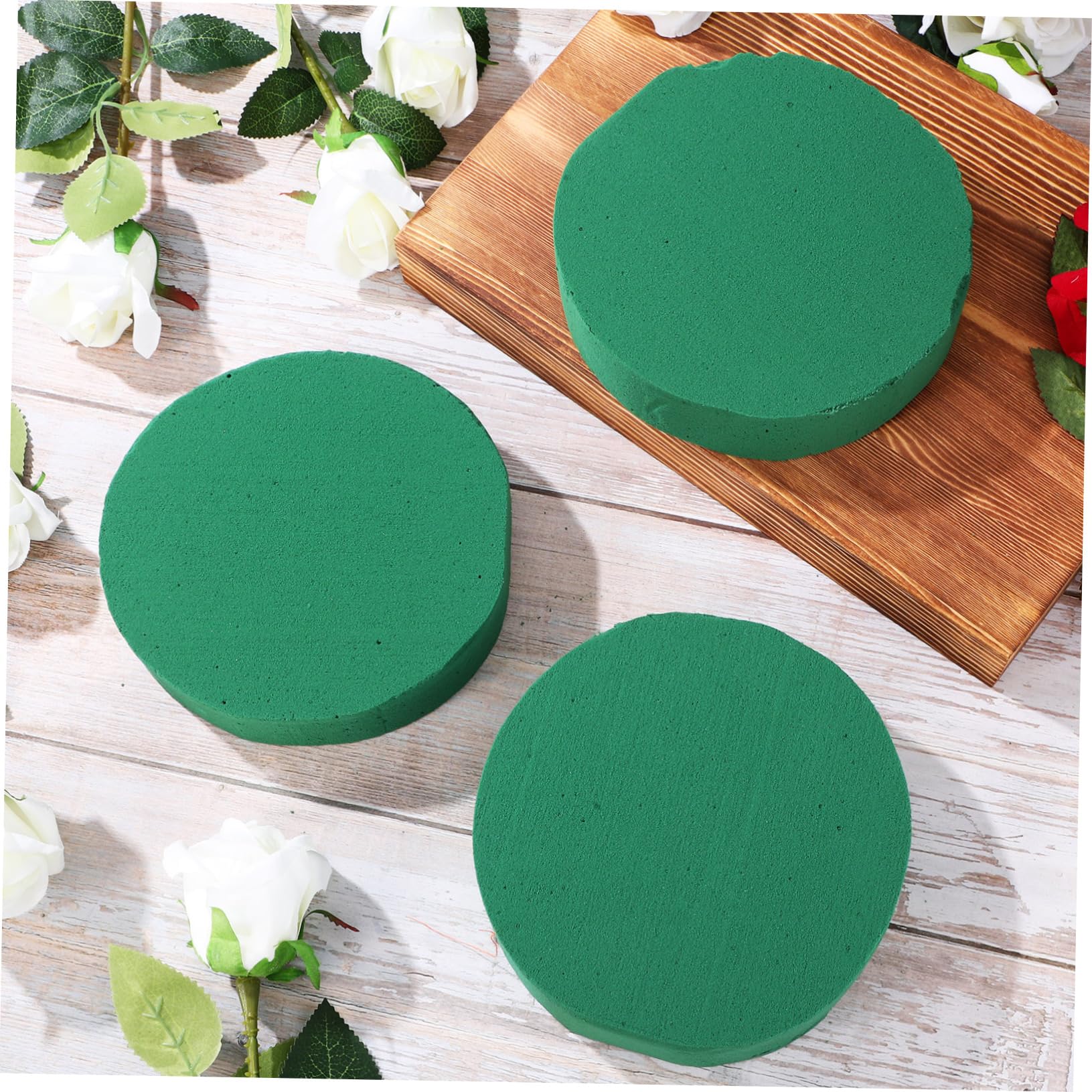 HOMSFOU 1 Juego Bloques De Espuma Floral Redonda Para Arreglos De Foam Para Flores Artificiales Y Decoración De Eventos 6 Piezas