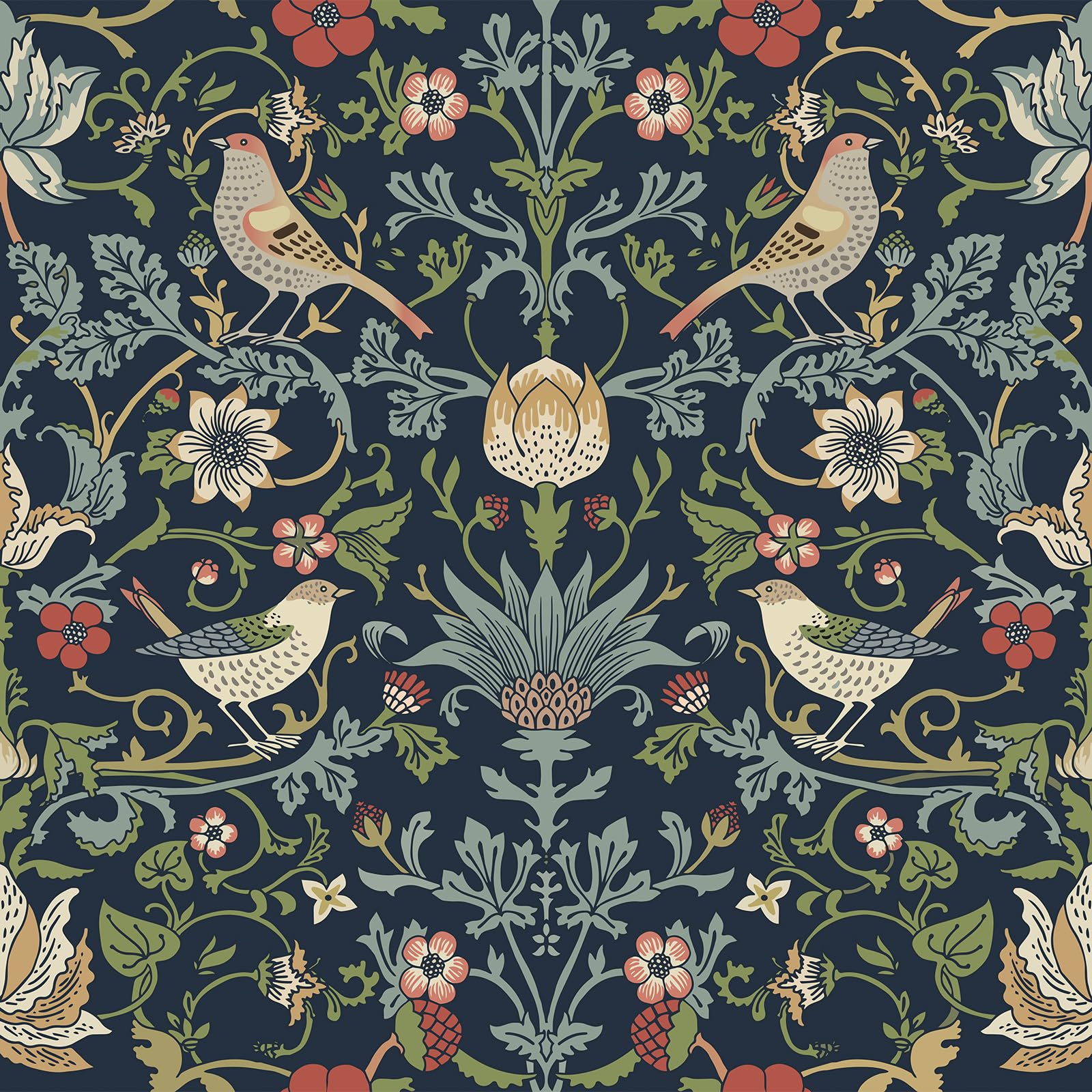FunStick 44.5CMx9M Dark Blue William Morris Wallpaper Vintage