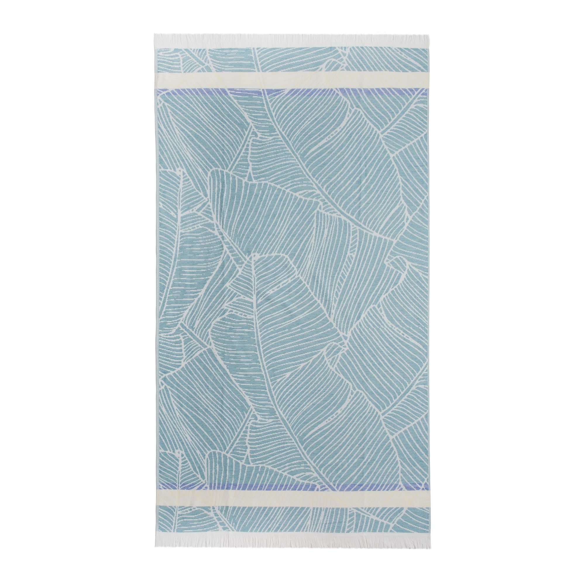 SOFE H&L | LINVIA Foutah Quick Dry Beach Towel Pack of 1 (35” x 70”) Leaves - Green | Lightweight, Premium, Fade Resistant, Durable | Travel Towel,