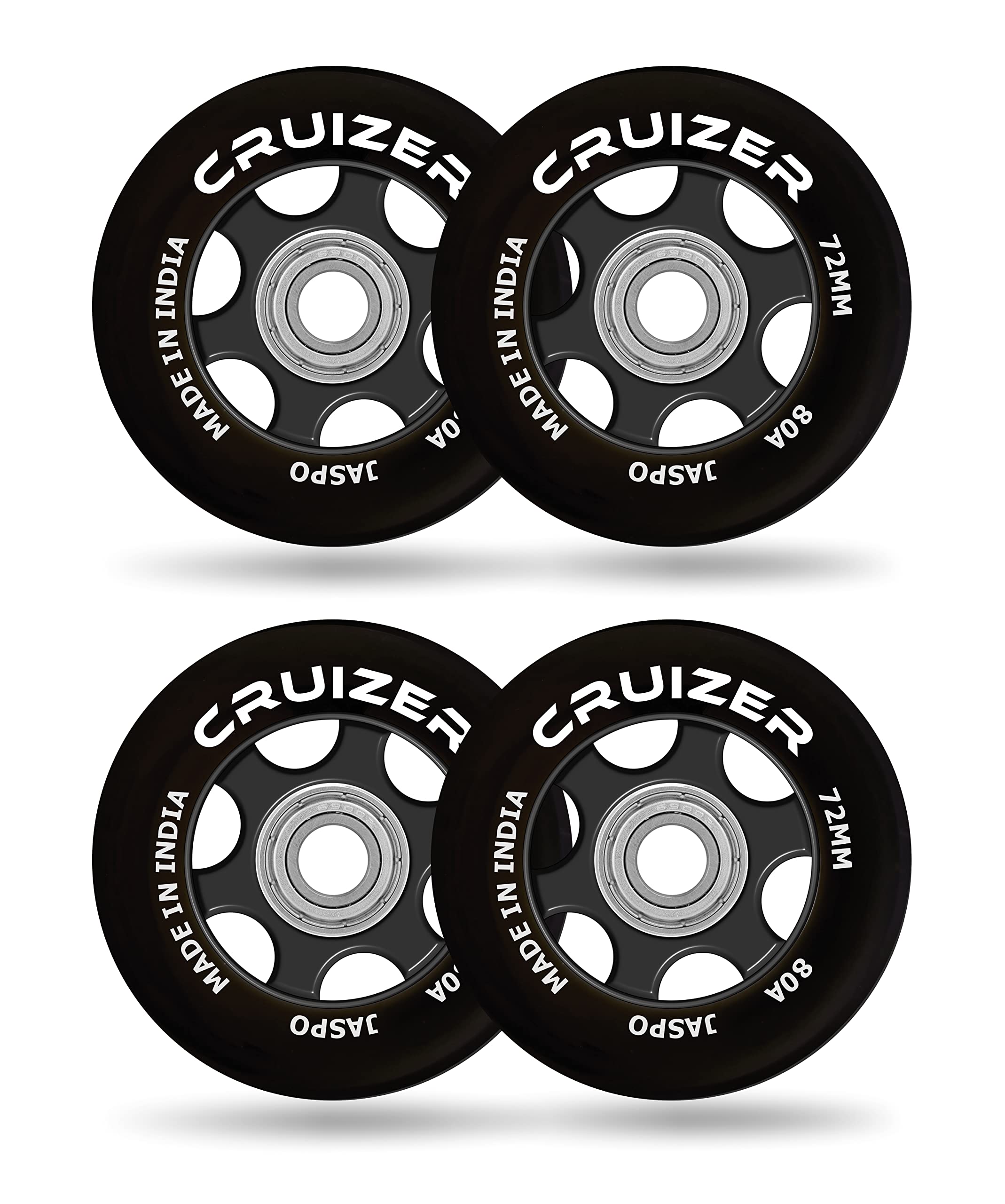 jaspoInline PU Wheels 72mm/100mm Inline Spare Skate Wheels, Roller Blade Skating/Waveboard/Luggage Wheels, Training/Replacement Wheels