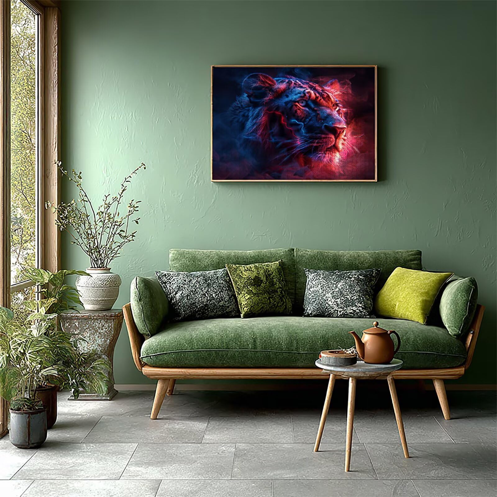 Puzzle Art 4000 sztuk z pudłem tygrysa, drewniane puzzle zwierząt dorośli 141 x 87 cm, łamigłówka, zajęcia rozrywkowe o wysokim stopniu trudności, pomysł na prezent dla całej rodziny, dekoracja domu