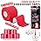 5 Rolls Kinesiology Tape, 2 inch x 16.4 Feet Waterproof Athletic Tape, Uncut Kinetic Tape, Muscle Tape, Sports Tape, Knee Tape for Exercise and Daily Use - Red