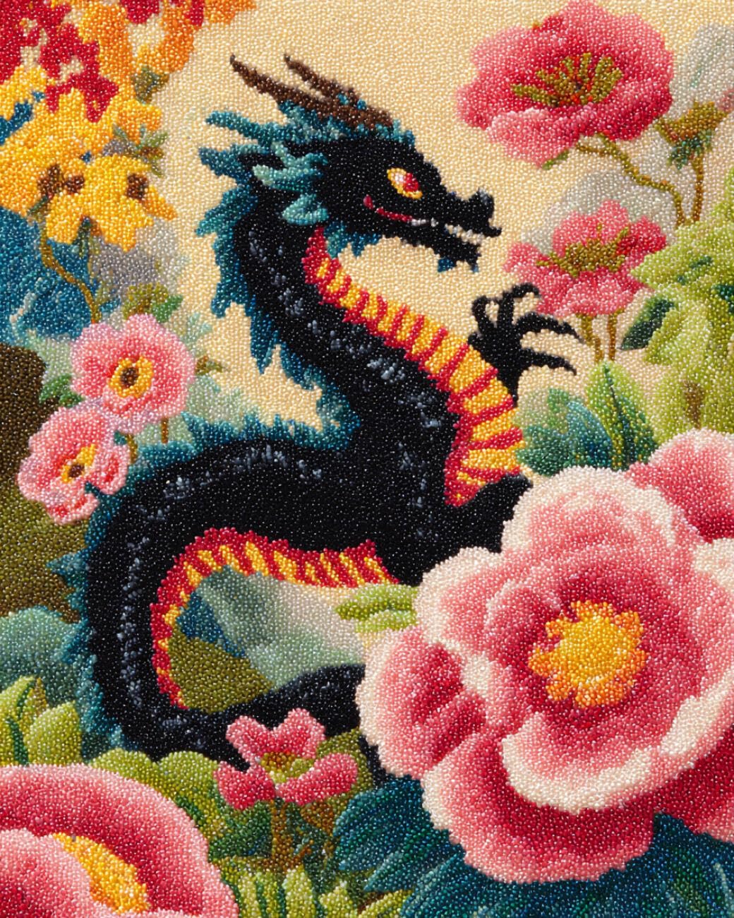 AMBATTERY Carpet Latch Hook Kit Colorful Dragon 90x120cm