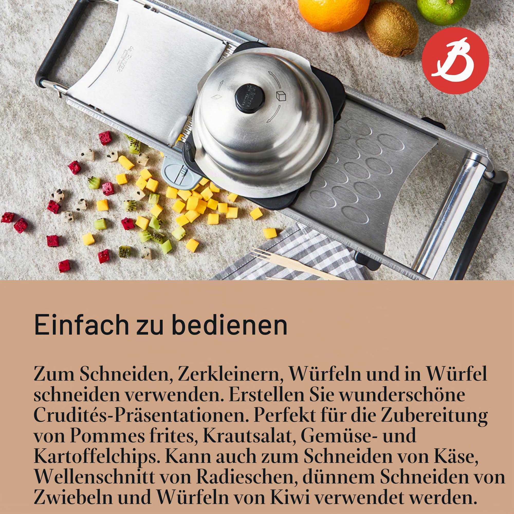 de Buyer 2012.01 Ultra Revolution Gemüsehobel, Edelstahl, Silber, 50 x 18.5 x 18 cm