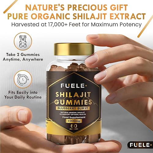 Miniatura 4 de Shilajit - Gomitas Shilajit para hombres y mujeres, Shilajit del Himalaya con más de 85 minerales, refuerzo de energía y apoyo de inmunidad, 30000
