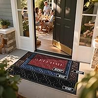 Vista 3 de Yimobra Alfombra de Bienvenida Interior Exterior, Alfombra de Puerta Delantera Impermeable para Todas las Estaciones, Alfombra Antideslizante