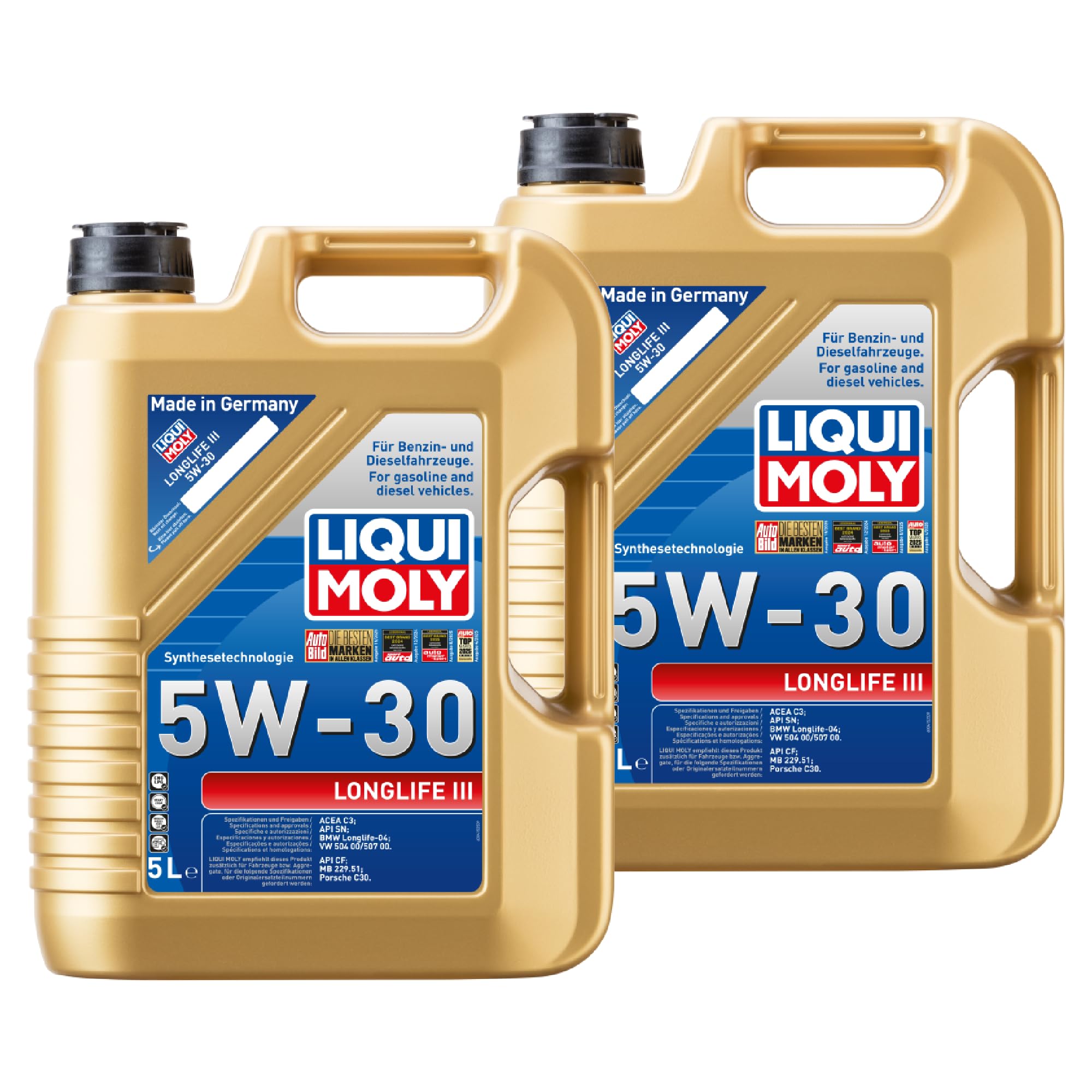 2x Motoröl LIQUI MOLY 20647 Longlife III 5W-30 Motorenöl Motor Öl 5 Liter