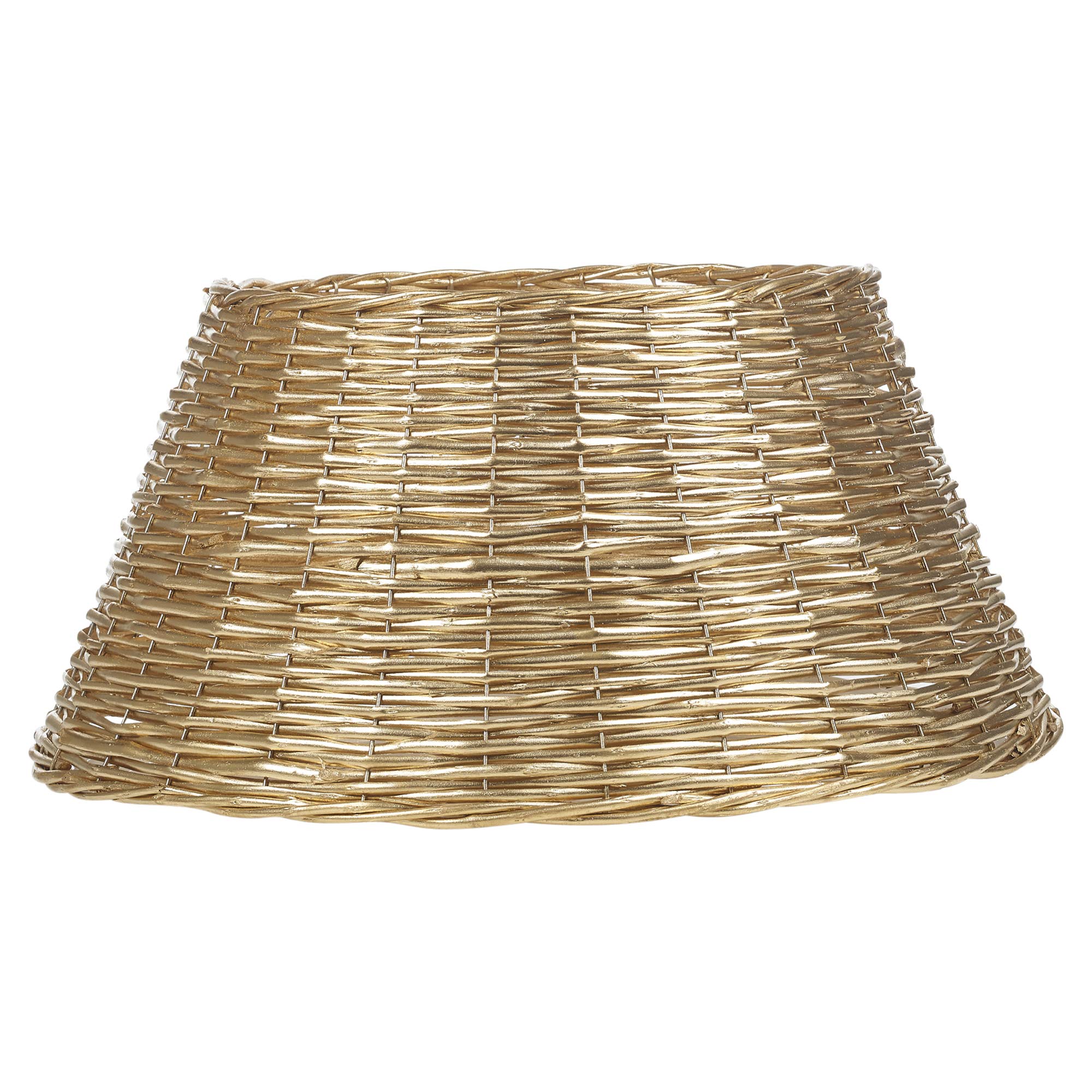 URBNLIVING - Soporte para árbol de Navidad, base de mimbre, sauce navideño (dorado)