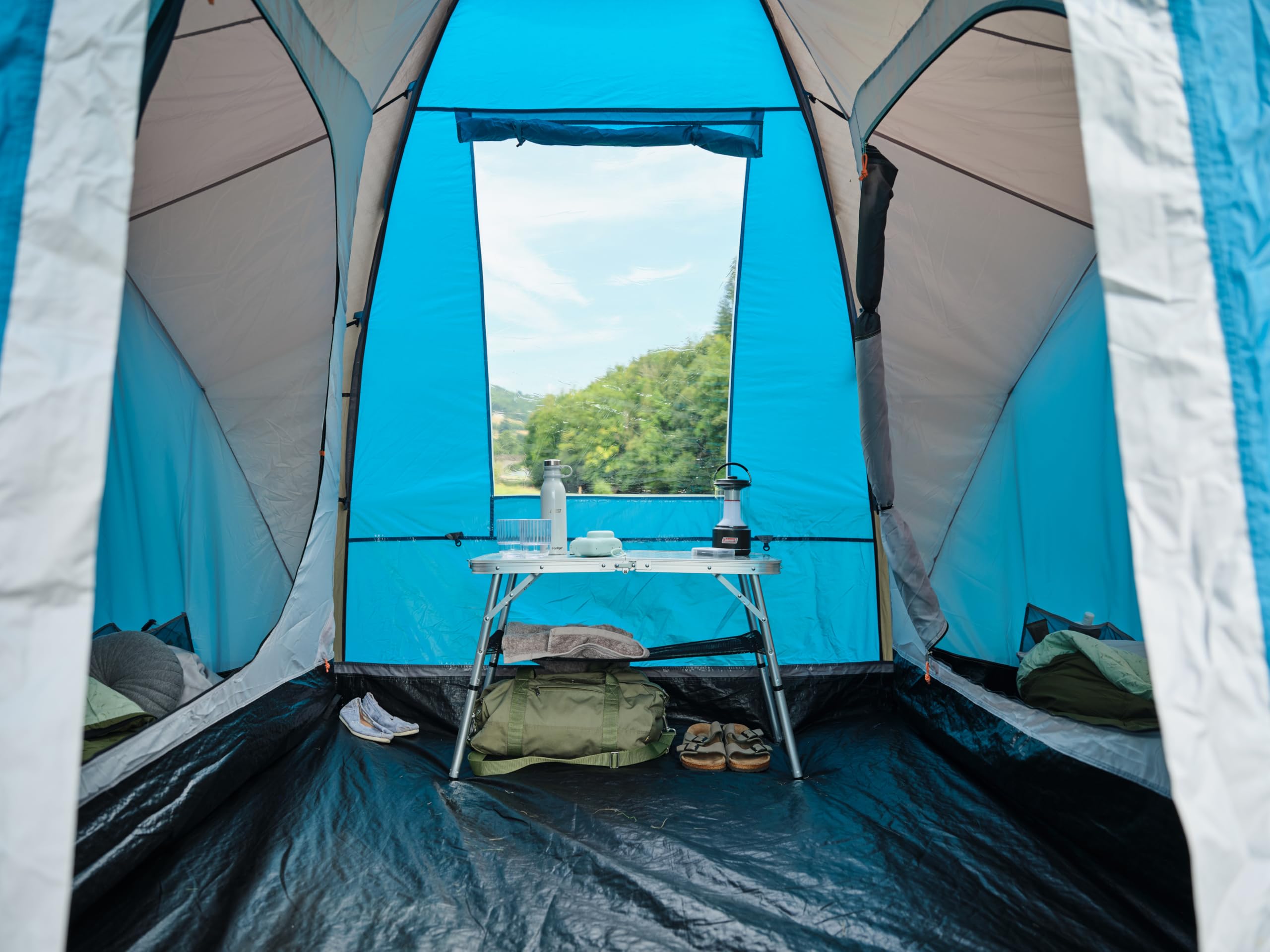 Coleman Spruce Falls 4 Tienda de campaña familiar Vis-a-Vis para 4 personas con 2 dormitorios y sala de estar de tamaño XXL opuestos | Tienda de campaña para 4 personas | Impermeable de 3000 mm |