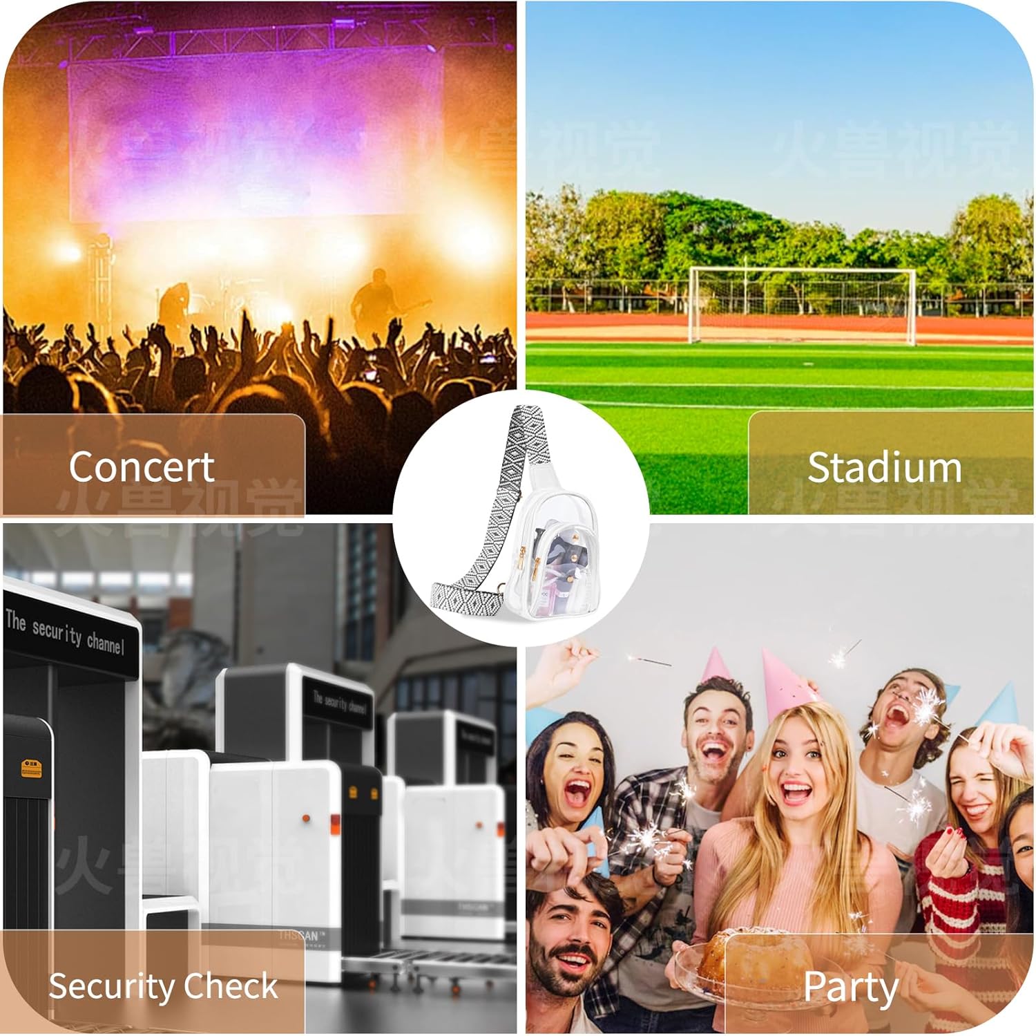 Clear Sling Bag for Stadium Events, Crossbody Bag for Women - Stadium Approved - Image 7