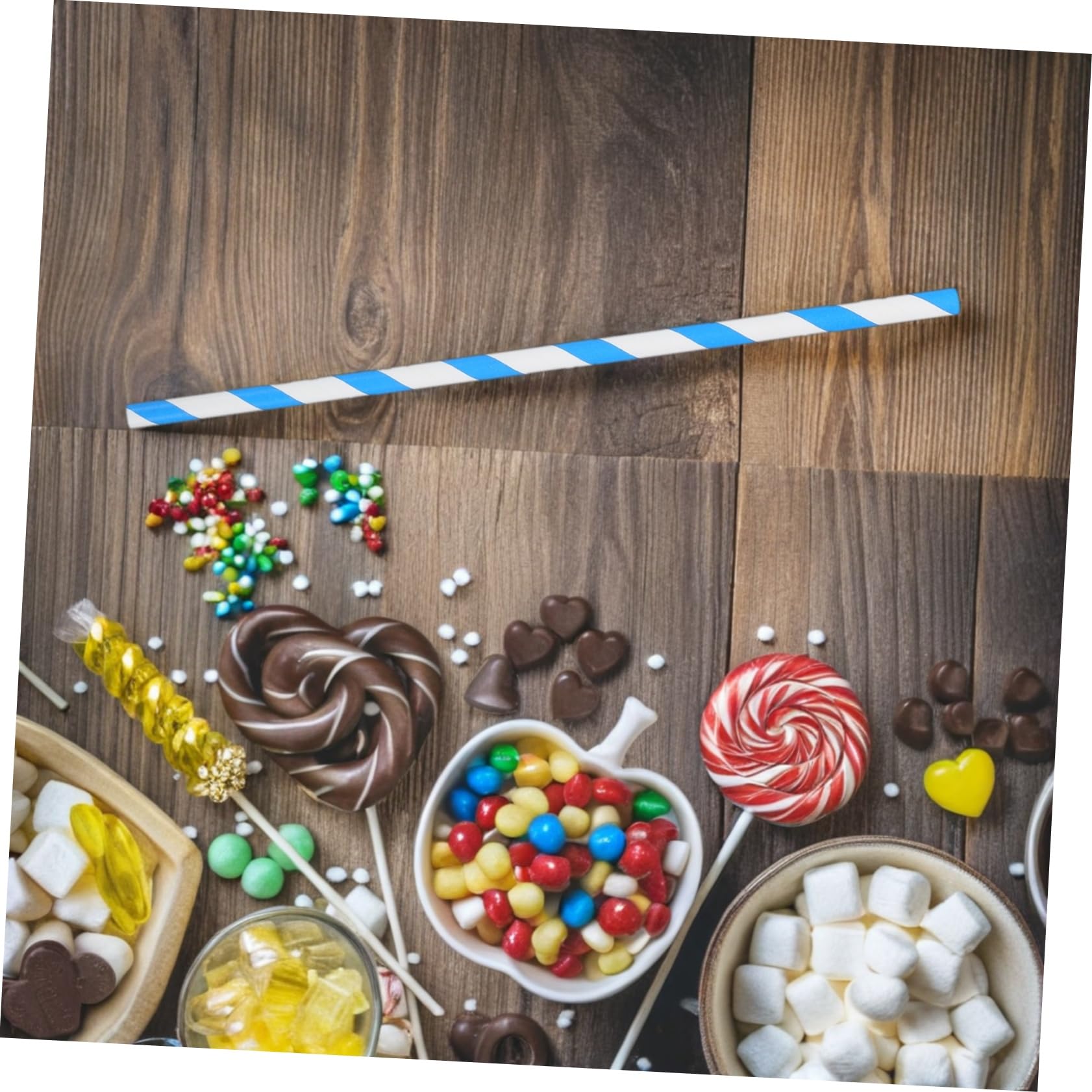 Mikinona Zuckerwatte Stäbe 10x300mm aus Papier, 150 Stück für Maschinen