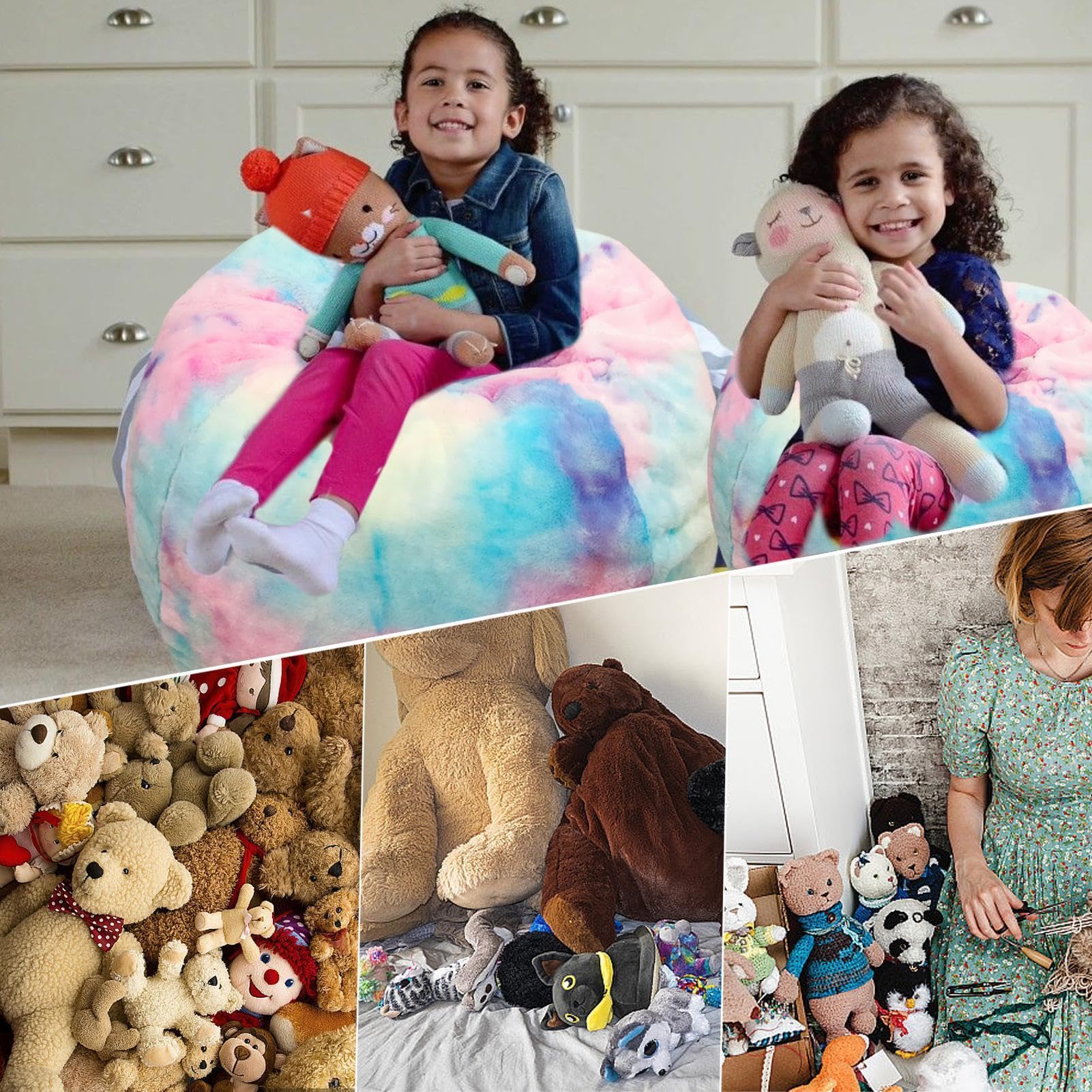 Sacchetto di fagioli per riporre animali di peluche, borsa per animali di