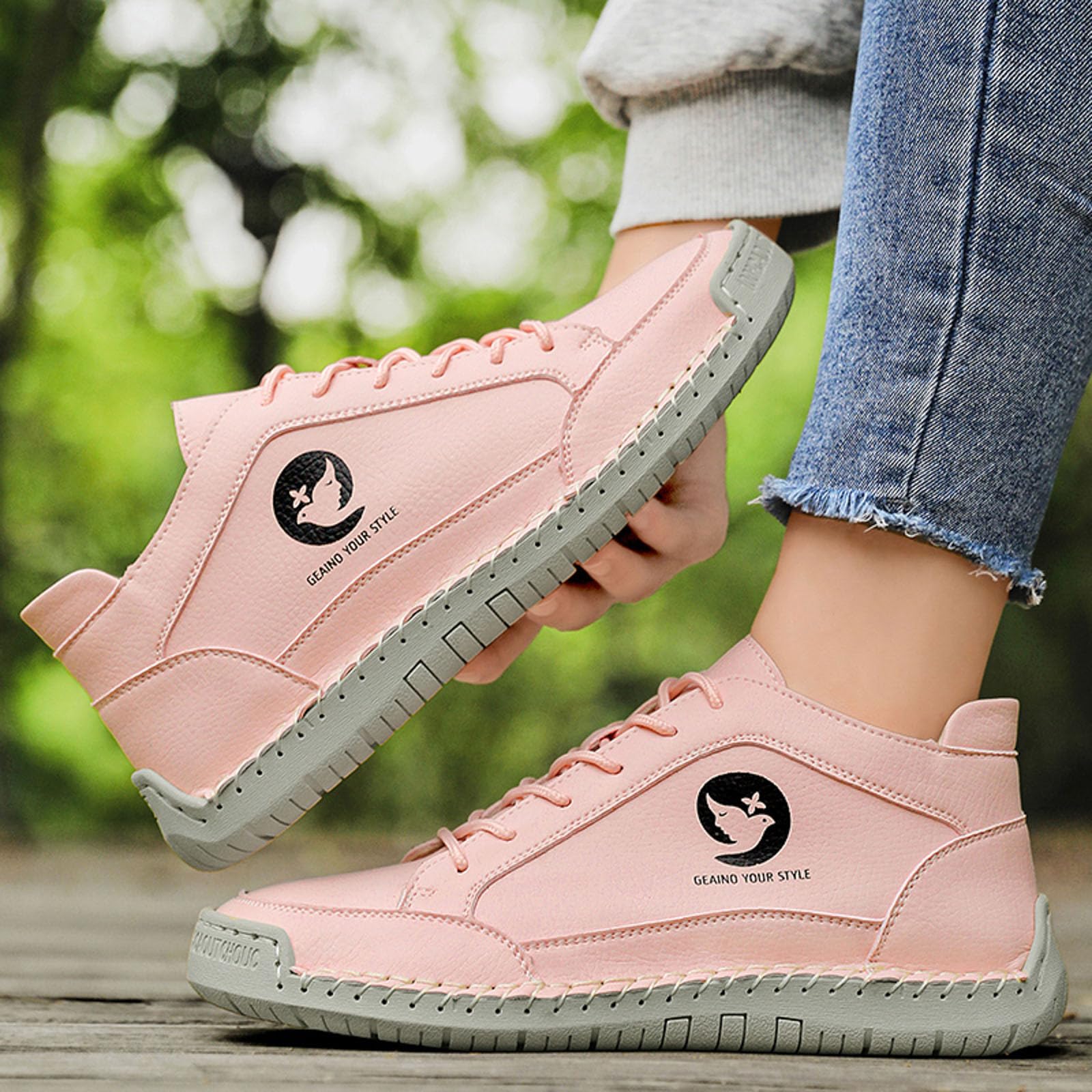 Generisch 2026 Bequeme orthopädische Sneaker für Damen, handgefertigte orthopädische Lederschuhe, weiche und Bequeme Slipper. (40)