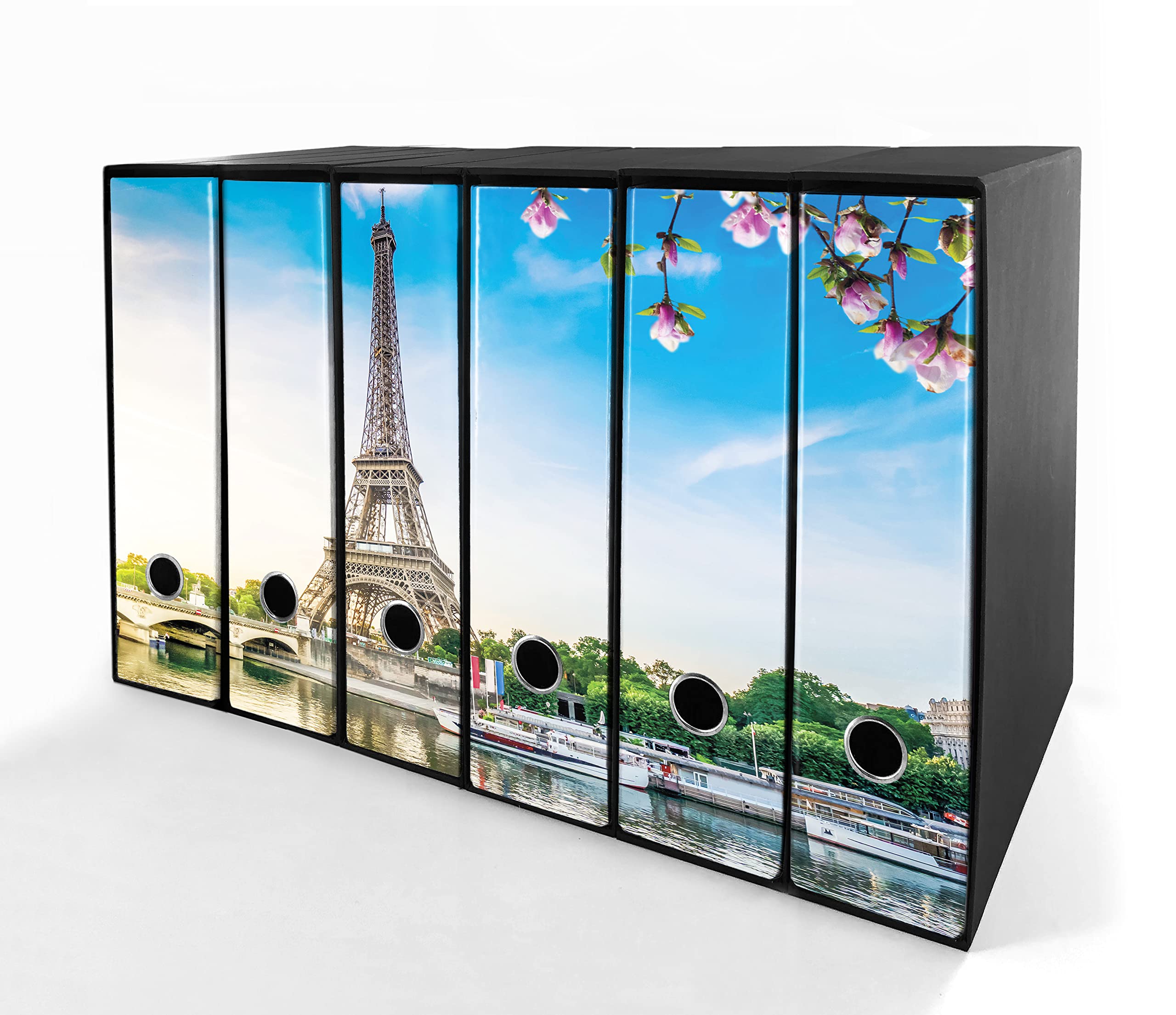 Set da 6 raccoglitori ad anelli PARIGI - Faldoni SHAREPRINTING (H34 con 2 anelli)