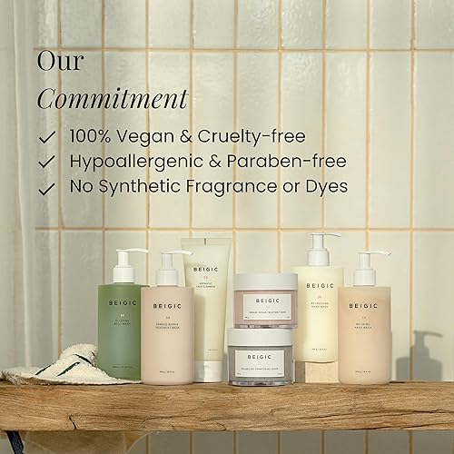 Miniatura 7 de BEIGIC Máscara hidratante luminosa en láminas, paquete de mascarilla hidratante y reafirmante vegana con péptidos, vitamina C y niacinamida para